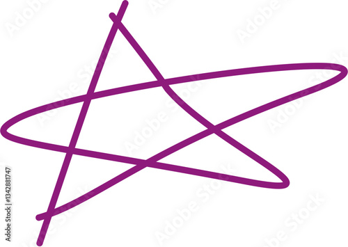 An abstract star drawn with bold strokes, slightly irregular, with overlapping lines, simple yet dynamic design.