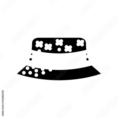 embellished hat diy fashion handmade glyph icon vector illustration