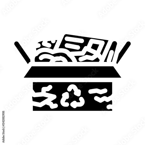 paper recycle eco conscious glyph icon vector illustration