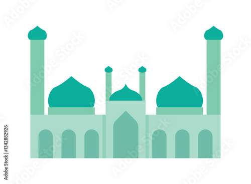 Illustration of an Mosque Islamic Flat