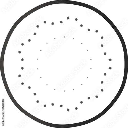 vector illustration of a black and white circle