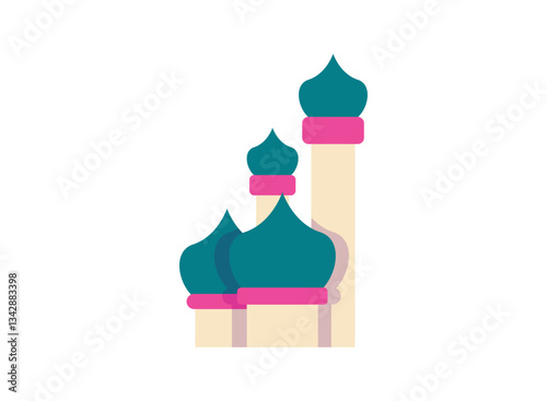 Illustration of an Mosque Islamic Flat