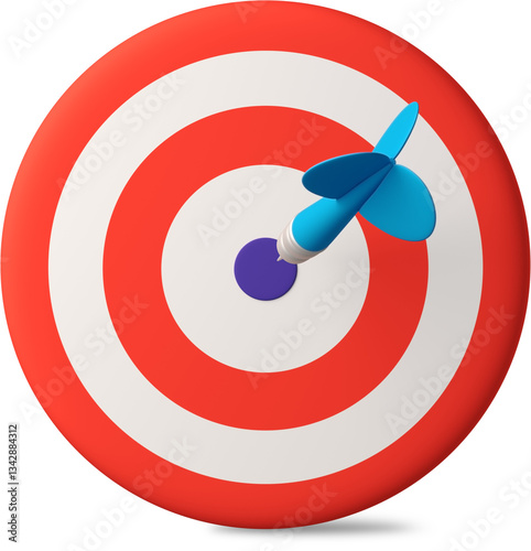 3D target with dart arrow in bullseye