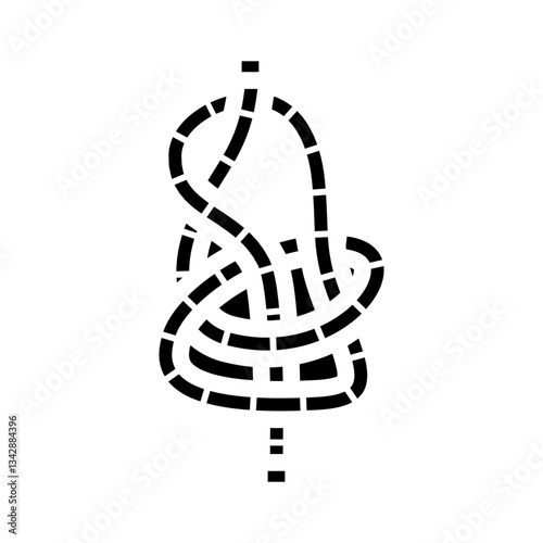 bowline nautical knot glyph icon vector illustration