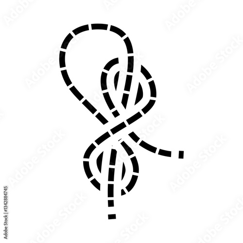 buntline hitch nautical knot glyph icon vector illustration