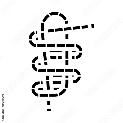 heaving line knot nautical glyph icon vector illustration
