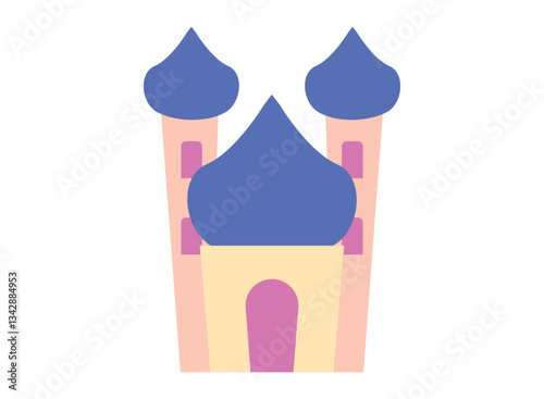 Illustration of an Mosque Islamic Flat