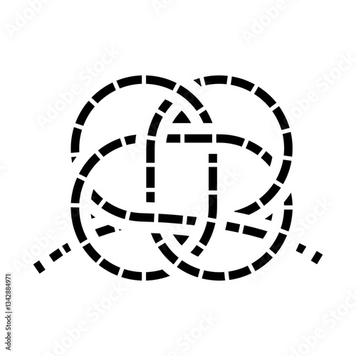 turks head nautical knot glyph icon vector illustration