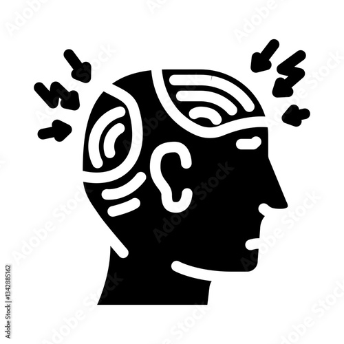 headache diagnosis neurologist glyph icon vector illustration