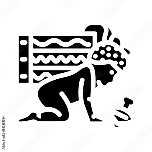 pediatric neurology neurologist glyph icon vector illustration