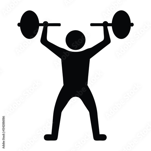 A powerful silhouette of a strongman lifting a barbell overhead.