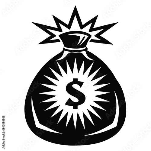 Money Bag Silhouette Vector, Money Bag Clipart, Money bag icon, Money bag silhouette vector set icon. vector illustration of a bag with money