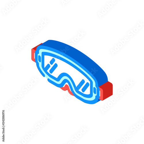 goggles ski winter skiing isometric icon vector illustration