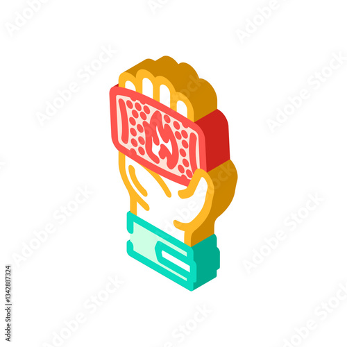 hand warmer ski resort isometric icon vector illustration