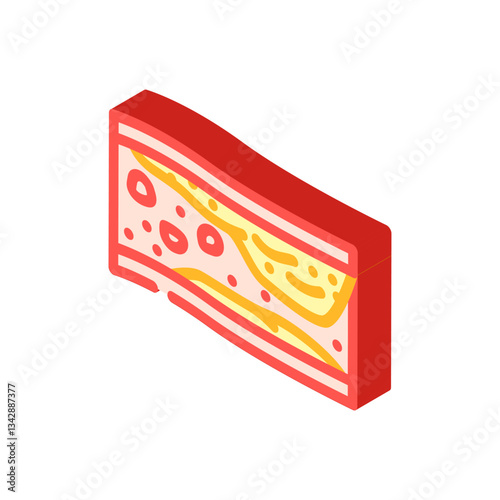 atherosclerosis cardiology disease isometric icon vector illustration