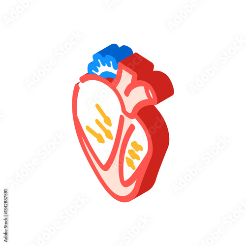 cardiomyopathy cardiology disease isometric icon vector illustration