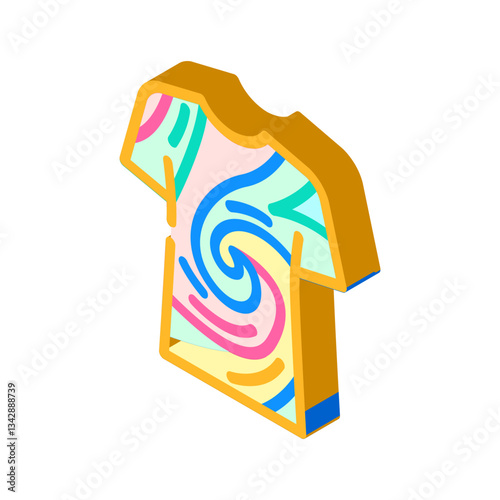 tie dye shirt diy fashion handmade isometric icon vector illustration