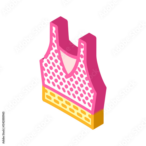 crocheted top diy fashion handmade isometric icon vector illustration