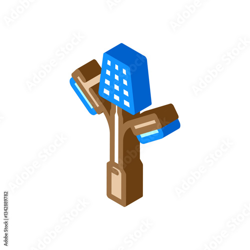 solar powered light eco conscious isometric icon vector illustration