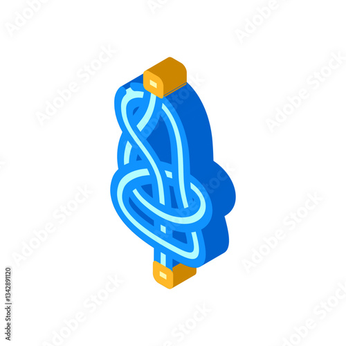 bowline nautical knot isometric icon vector illustration