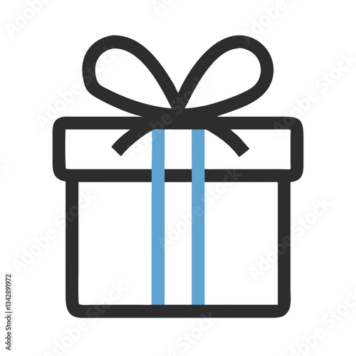 Gift box icon with ribbon and bow
