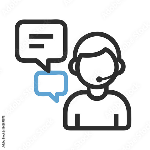 Customer service icon with speech bubbles