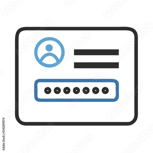 Password input field icon with user login details