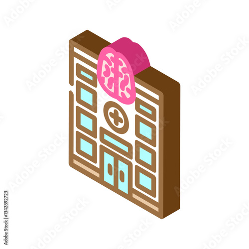 neurological clinic isometric icon vector illustration