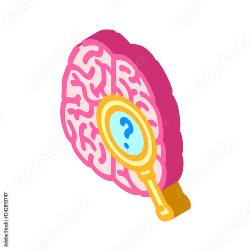brain research neurologist isometric icon vector illustration