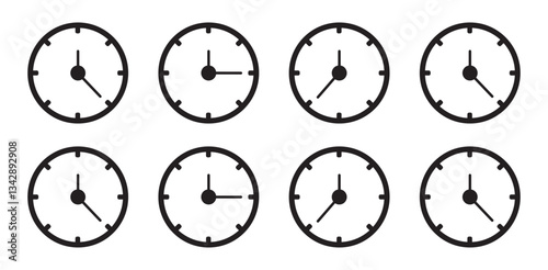 Clock icon set. Time icon vector. watch icon symbol