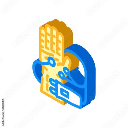 emg procedure neurologist isometric icon vector illustration
