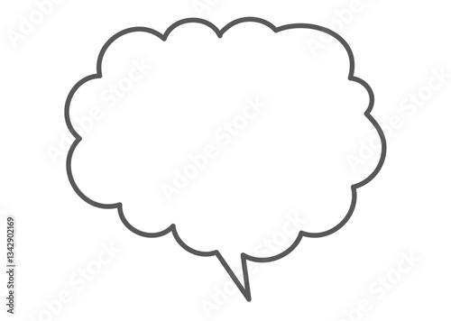 雲形の考える吹き出しイラスト素材