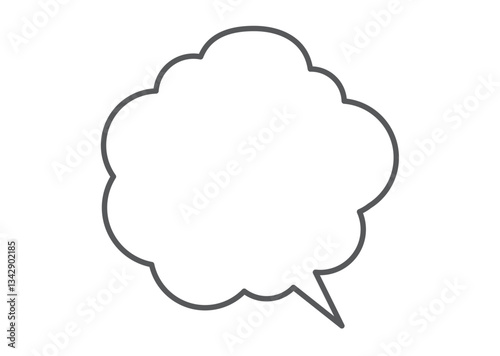 雲形の考える吹き出しイラスト素材