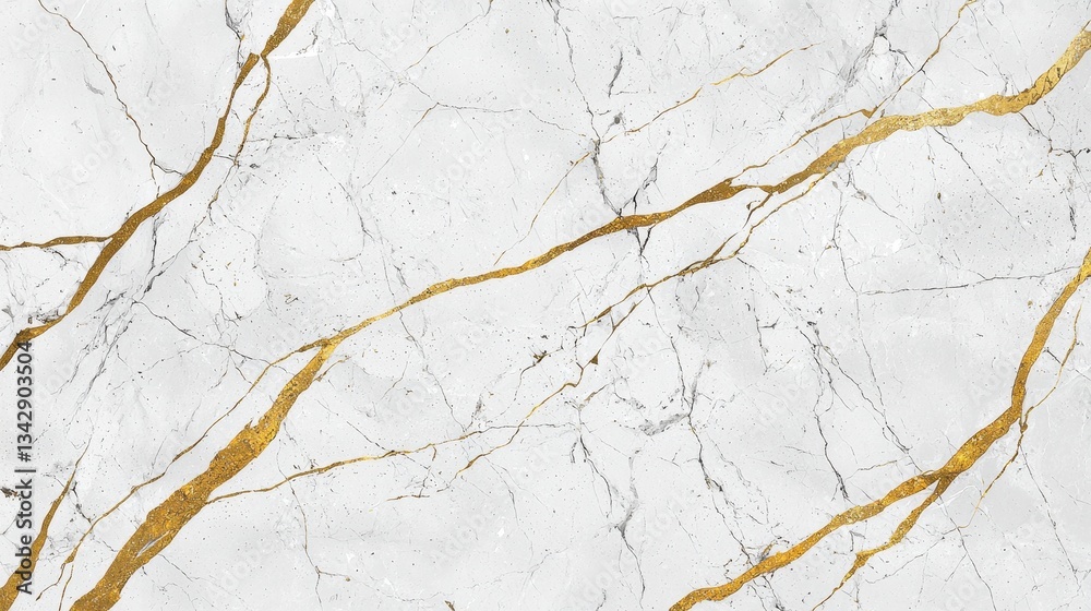 Obraz premium Elegant White Marble Background with Gold Veins for Design Projects