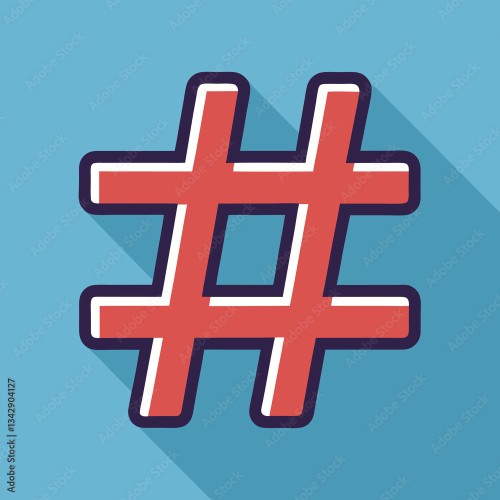 Obraz premium Vector hashtag symbol illustration 