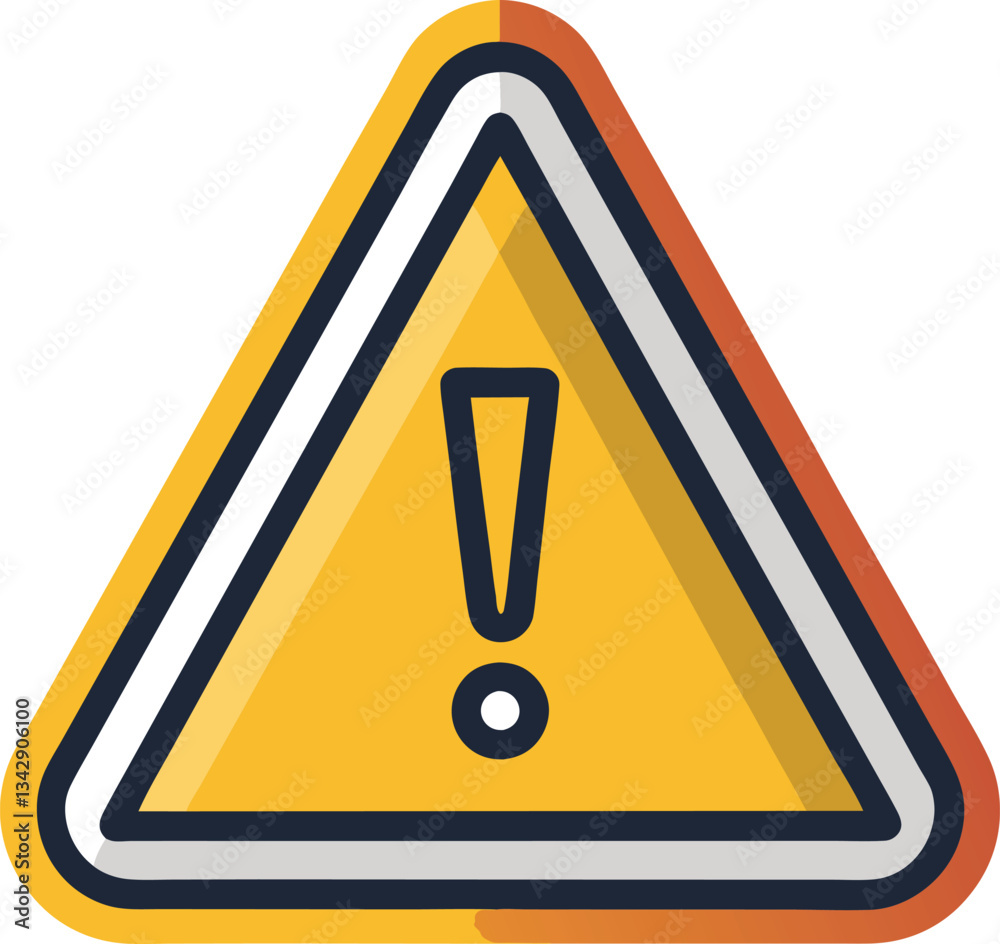 Vector warning sign with exclamation mark, A vector illustration of a yellow triangular warning sign with an exclamation mark in the center.
Vector warning sign with exclamation mark, A vector illustration of a yellow triangular warning sign with an exclamation mark in the center.