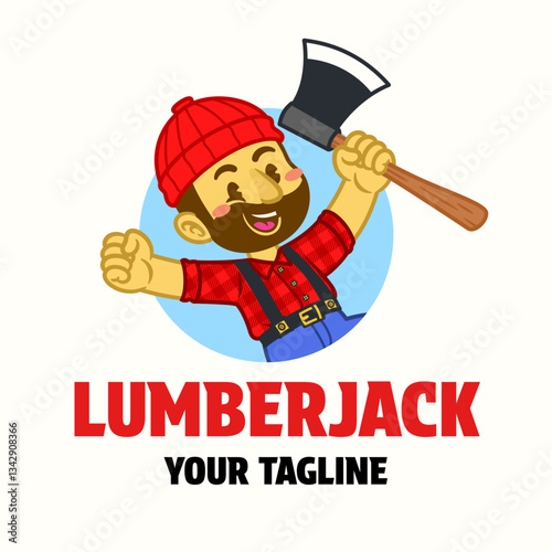 Lumberjack Logo Cartoon Mascot Illustrastion