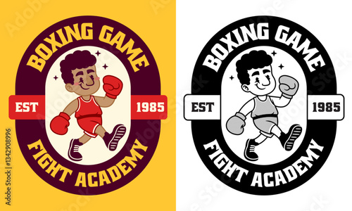 Retro Cartoon Character of Boxer Mascot
