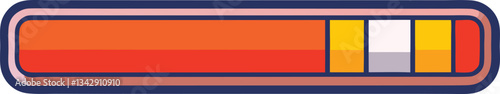 Progress Bar with Color Blocks Vector Illustration, A vector illustration of a progress bar filled with colorful blocks, indicating a partial progress status.
