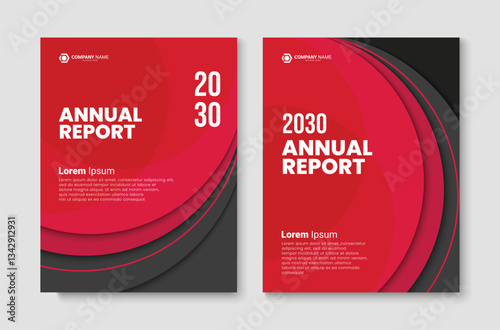 Annual report  design template. Corporate book cover layout. Business brochure, flyer, magazine, booklet. Vector illustration