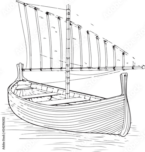 The boat silhouette vector art