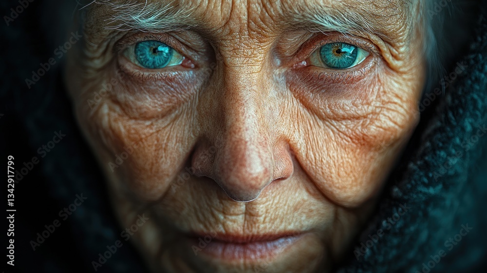 A Portrait of Resilience: The Deep Gaze of an Elderly Woman A Portrait of Resilience: The Deep Gaze of an Elderly Woman
