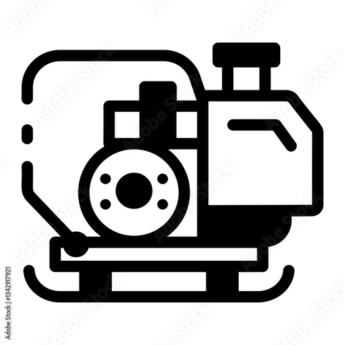 A glyph vector icon of a compactor pump
