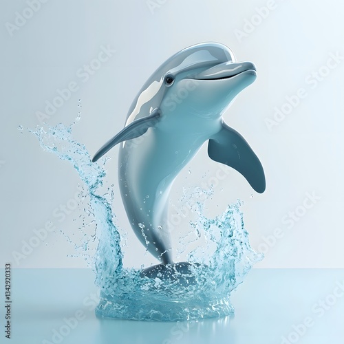 Wallpaper Mural Energetic Dolphin Jumping Through Splashing Ocean Waves Torontodigital.ca