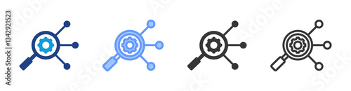 Root Cause Analysis icon set multiple style collection