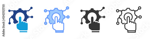 Usability icon set multiple style collection
