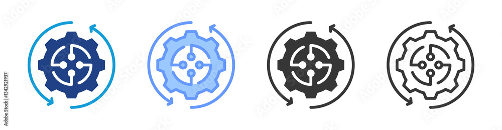 Obraz premium Automation icon set multiple style collection