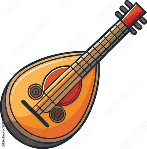 Mandolin Guitar Vector Illustration
