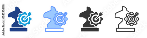 Strategic Control icon set multiple style collection