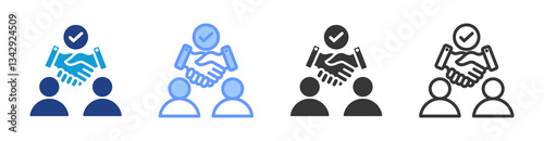 Joint Venture icon set multiple style collection